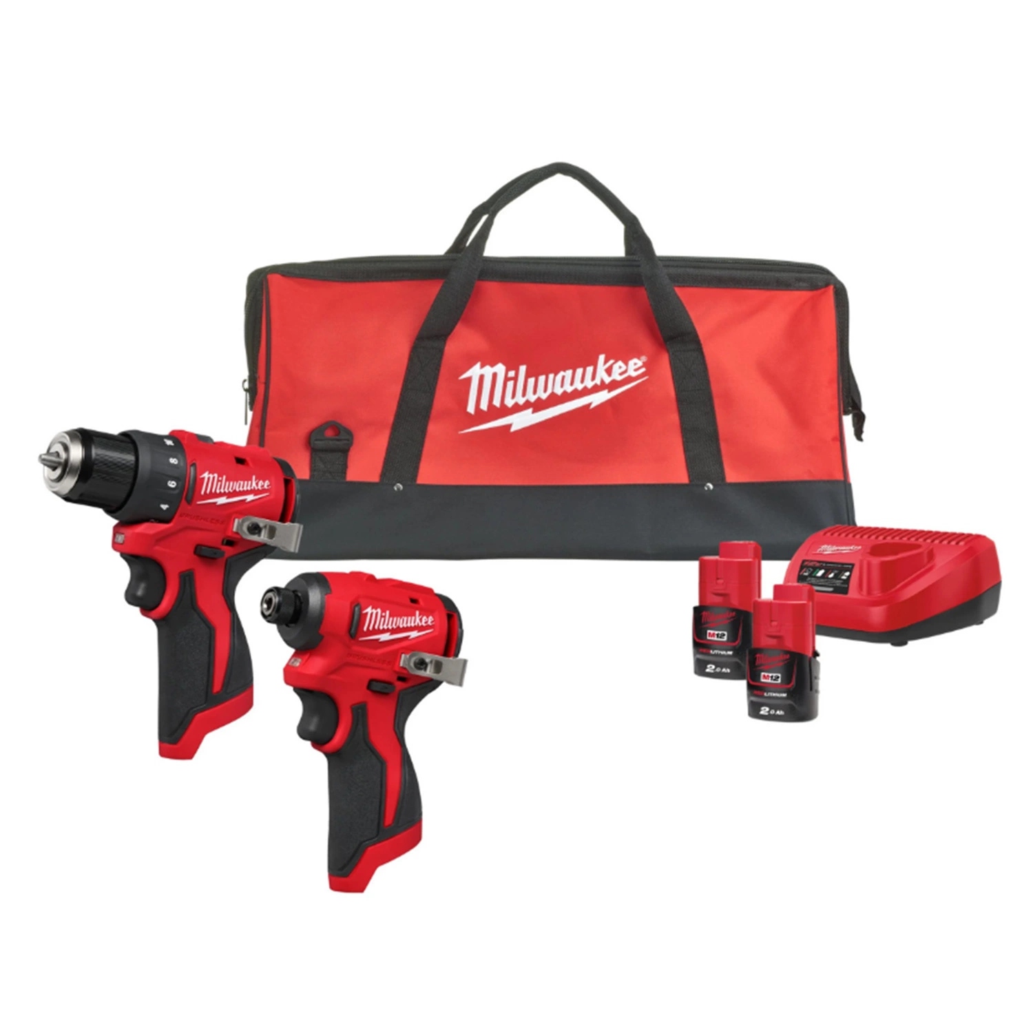 Milwaukee 4933500139 M12 BLPP2D Powerpack 2 Maschinen 2x 2.0Ah und Ladegerät in Schützentasche