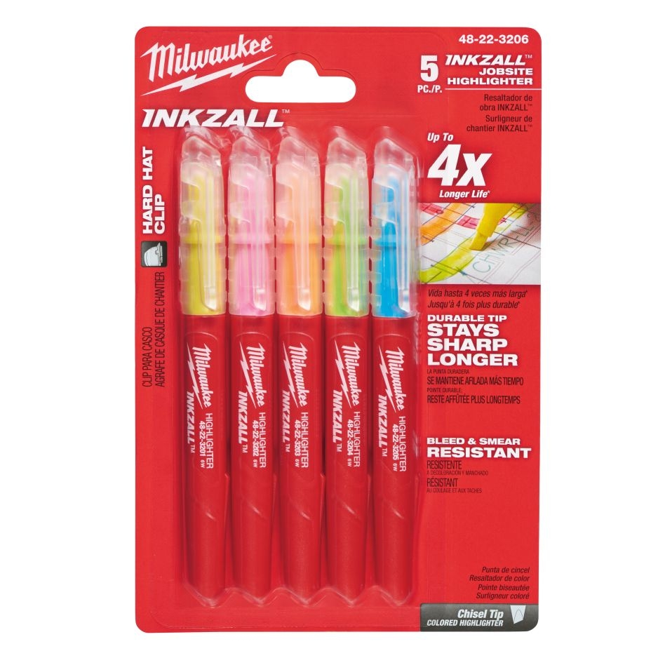 Milwaukee Zubehör 48223206 INKZALL™ Marker Flou Coloured - 5tlg.