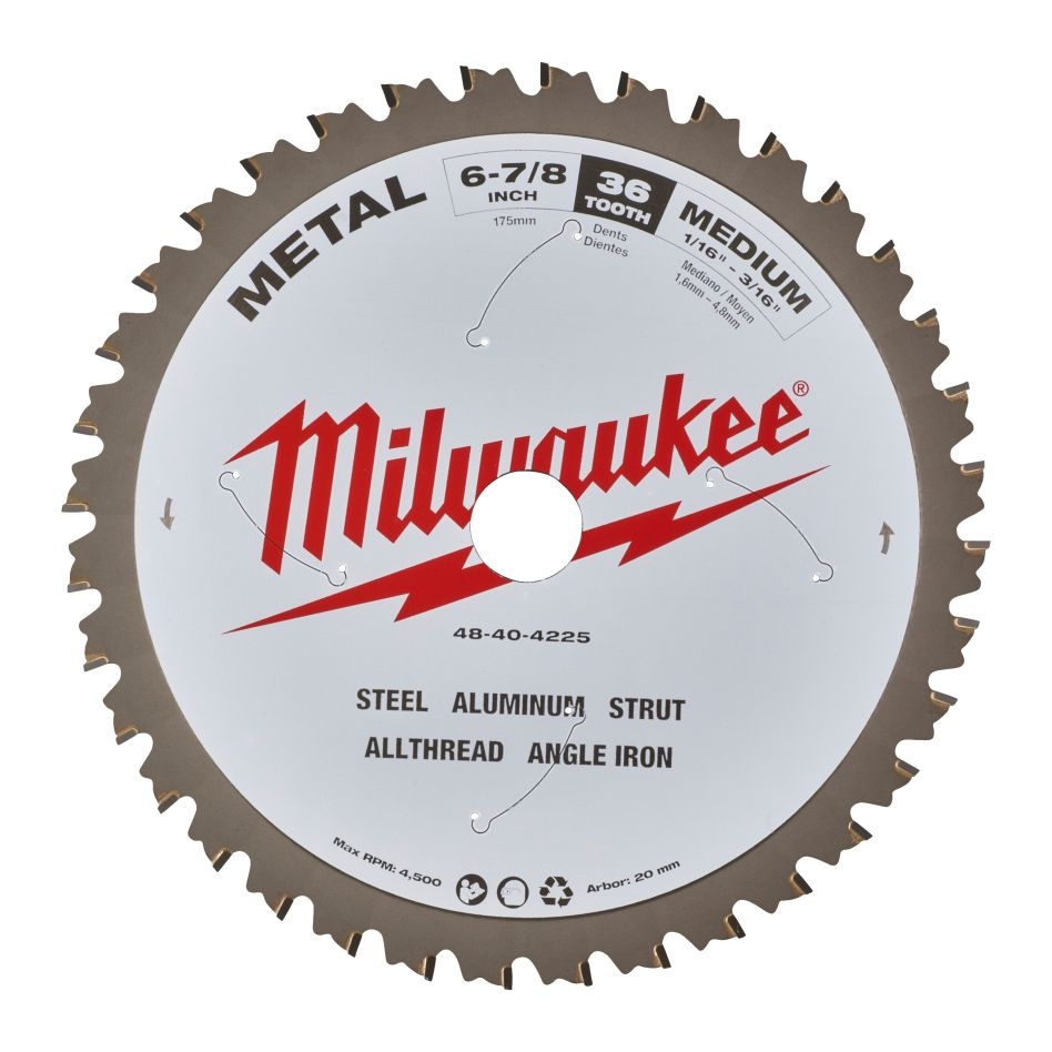 Milwaukee Zubehör 48404225 Kreissägeblatt P M 174x20x1,6x60