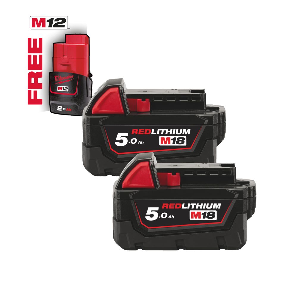 Milwaukee Zubehör 4932451242 M18 B52 2x5.0 Ah Akku 18 V