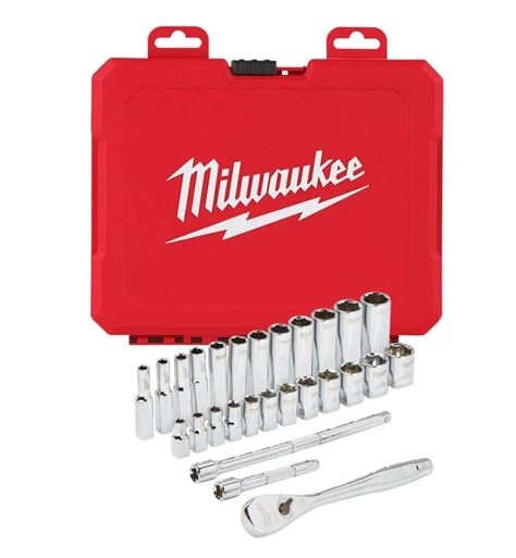 Milwaukee Zubehör 4932464943 Steckschlüsselsatz mit Ratsche 28-teilig