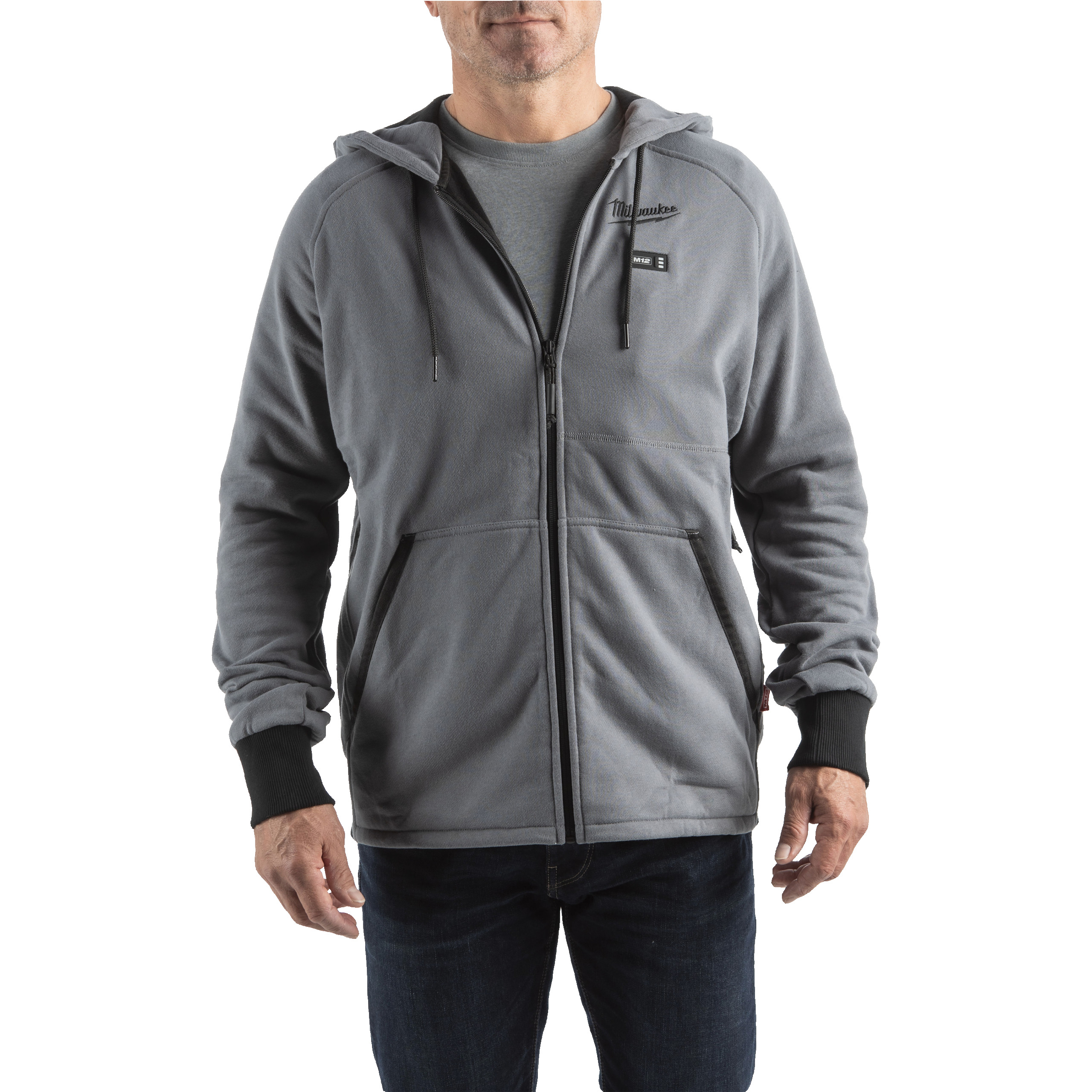 Milwaukee Zubehör 4932480068 M12 HHGREY4 Beheizter Hoodie - Grau - Größe L Exkl.