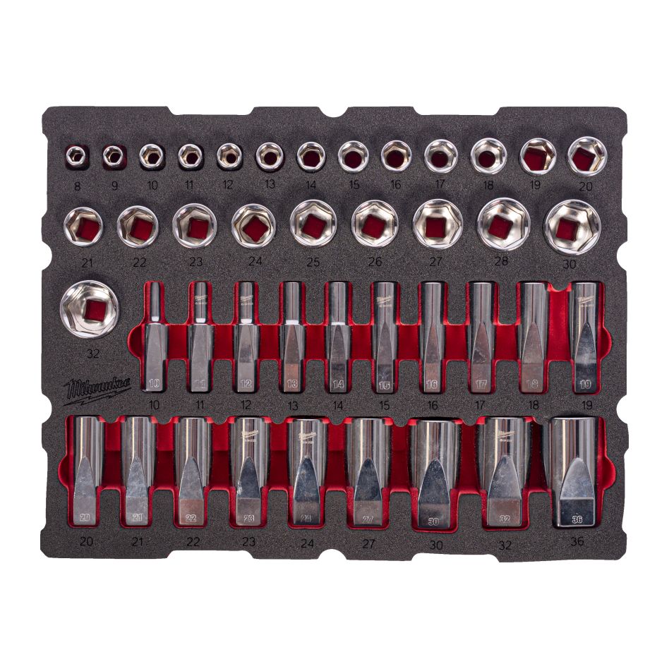 Milwaukee Zubehör 4932501869 Schaumstoffeinlage PACKOUT Steckschlüsselsatz 1/2" 42-teilig