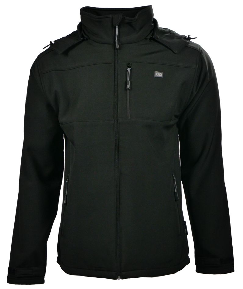 MJAY14001TON Softshell-Jacke mit Hut Schwarz