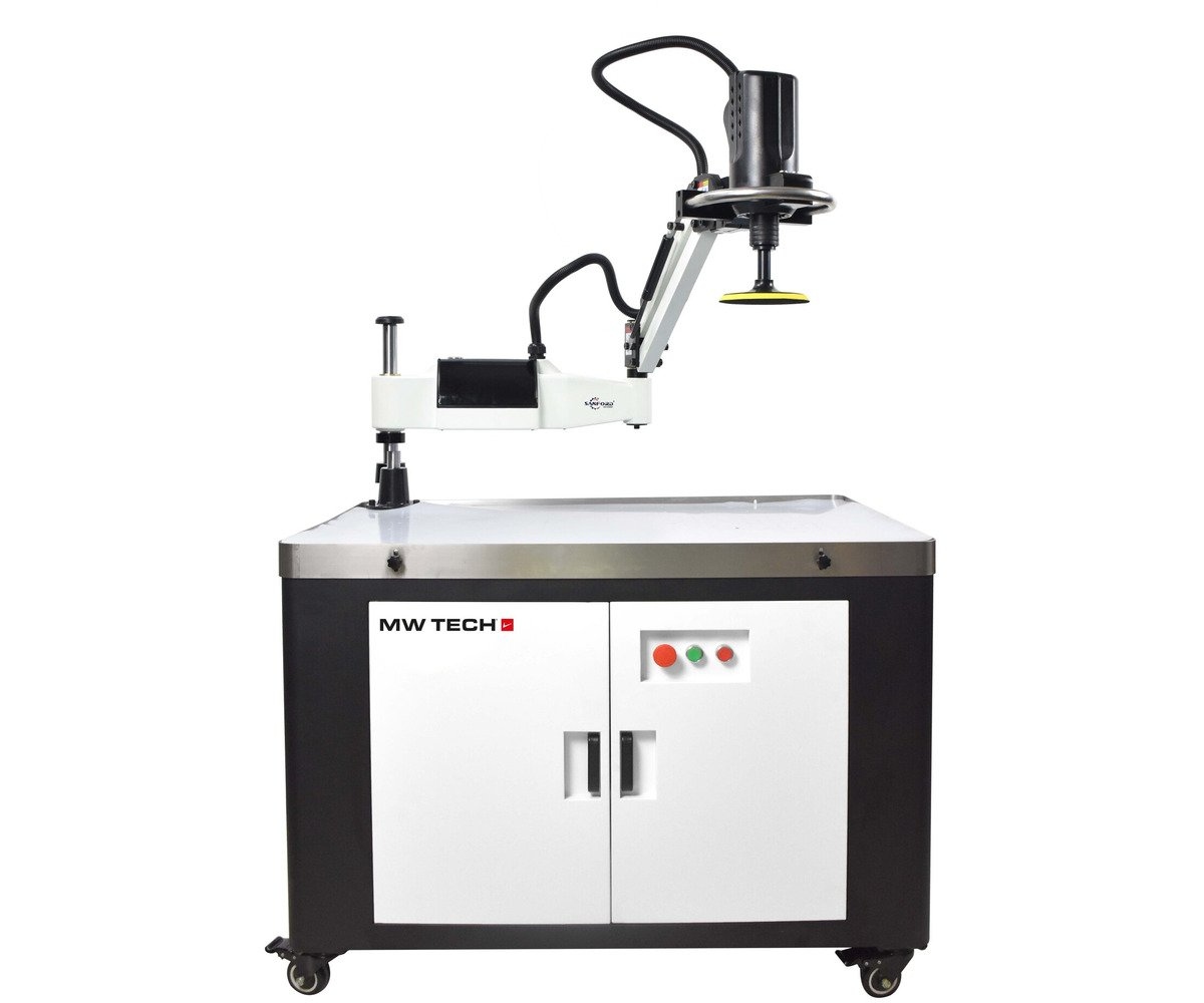 MW-Tech 853100300 OPMV150 Entgrat- und Poliermaschine mit Vakuum-Arbeitstisch, Durchmesser 150 mm, 5,8 kW, 400 V