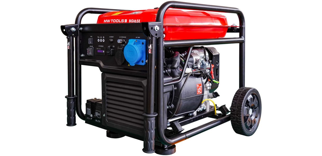MW-Tools 724562443 BGI65E Benzin-Inverter-Generator 6,5 kW 230V mit Elektrostart