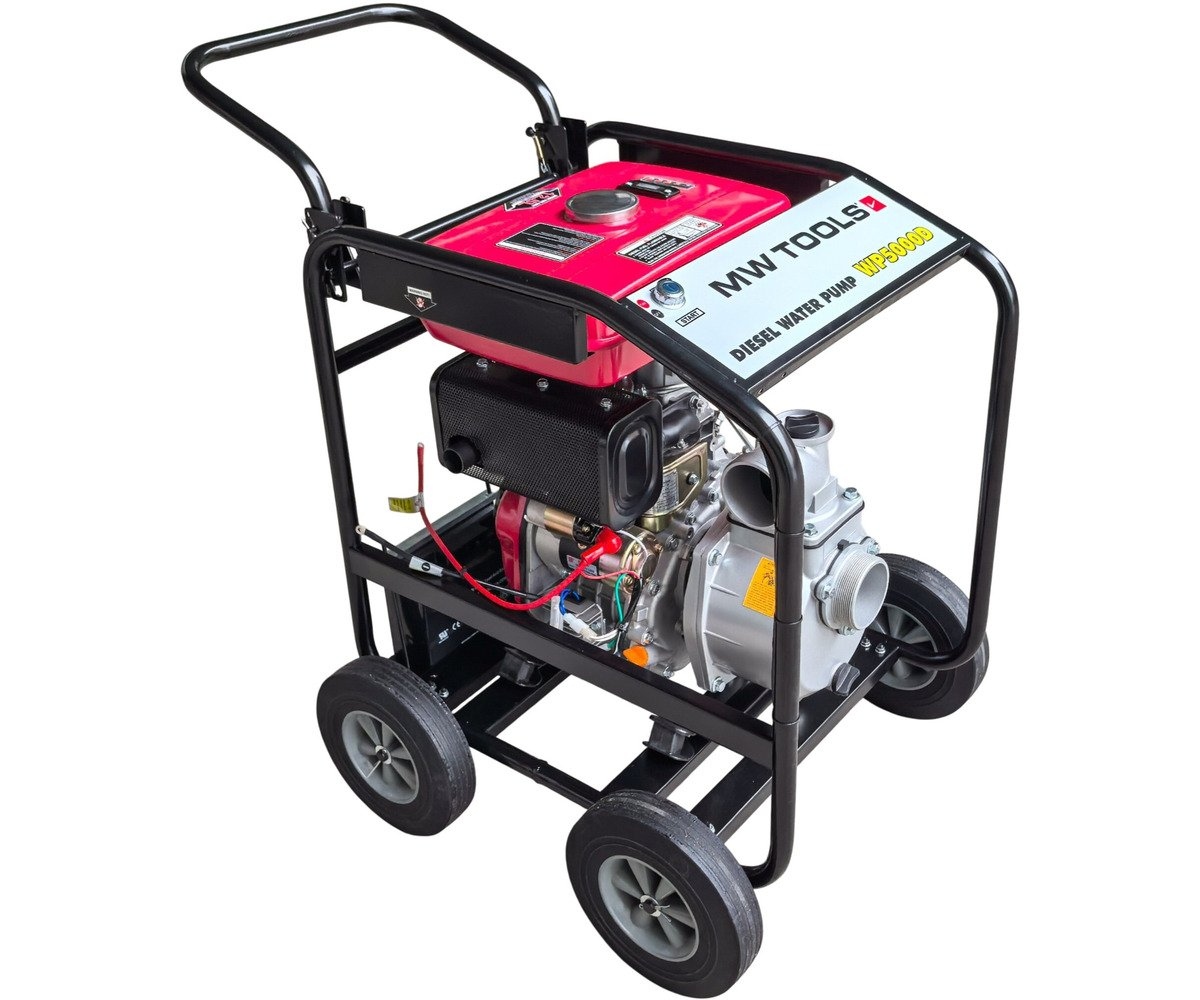 MW-Tools 724562278 WP5000D Wasserpumpe 3" - 50.000 L/h - 6 PS Diesel - Elektrostart