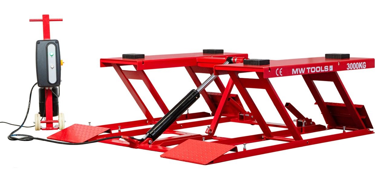 MW-Tools 758725220 MSL302M Fahrbare Scherenbühne 230 V 3 Tonnen und 620 mm Hubhöhe 