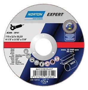 Norton Clipper 66252835429 A30R Trennscheibe dünn Metall/Inox 125 x 2,5 x 22,23mm