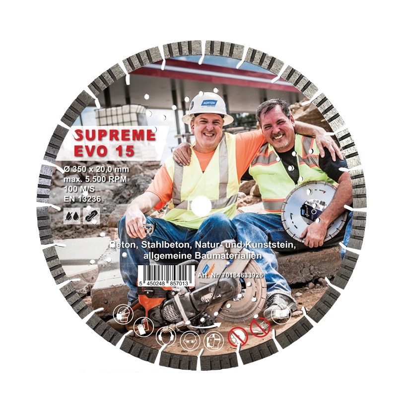 Norton Clipper 70184635007 Supreme EVO15 Diamant-S&auml;geblatt &Oslash; 400x25.4mm 10St.