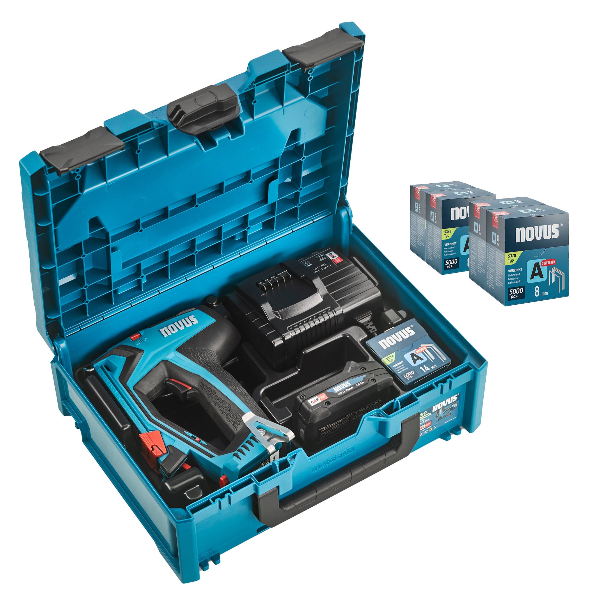 Novus 031-0375 Kabelloser Tacker J-550 (Kofferset)