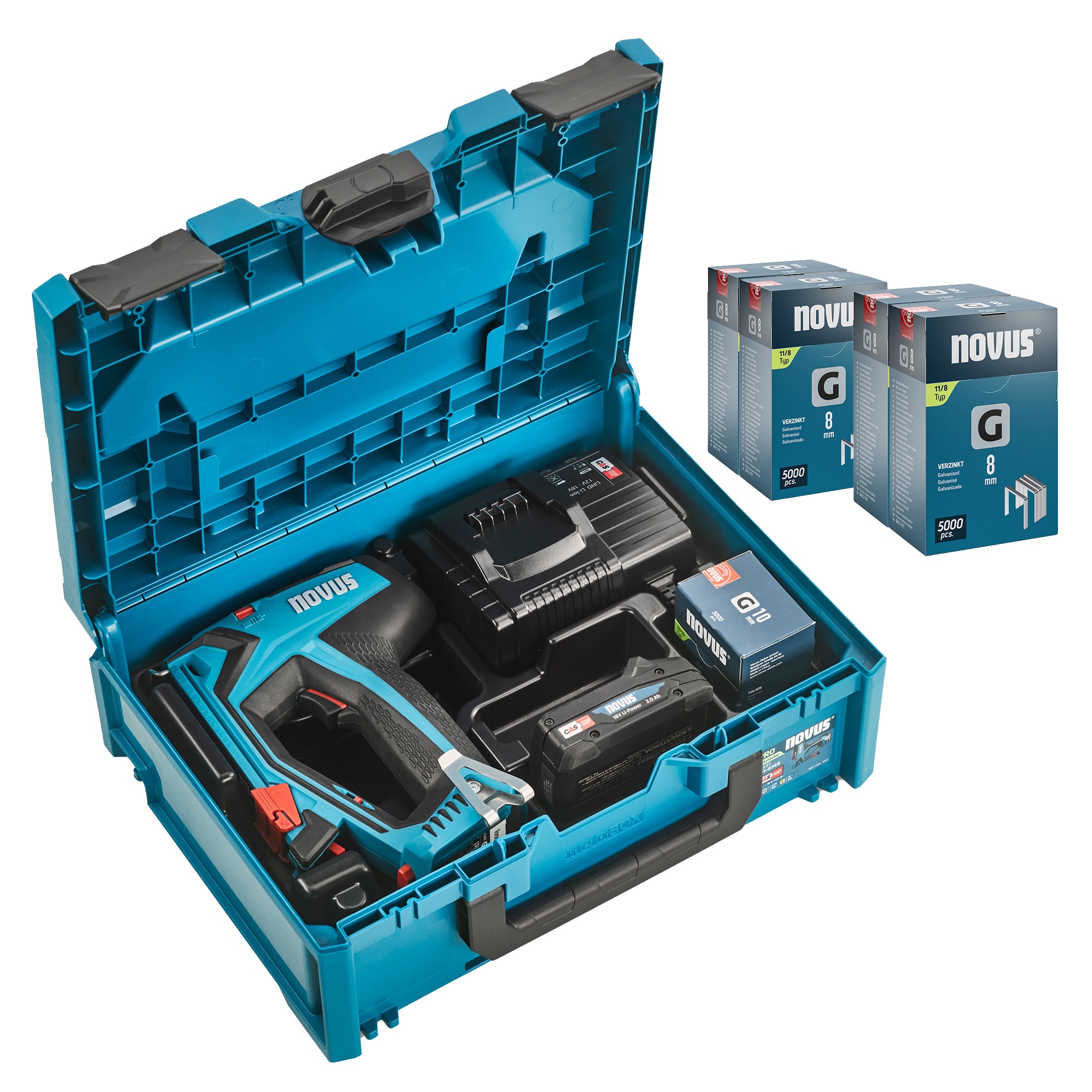 Novus 031-0376 Kabelloser Tacker J-551 (Kofferset)