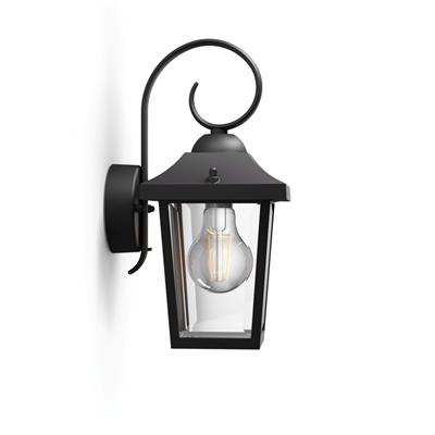 Philips P156797 Bussard Wandleuchte schwarz 1x60W 230V