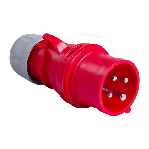 PCE 41.010 Stecker CEE 16A - 400V - 4P - IP44 - 6h - rot