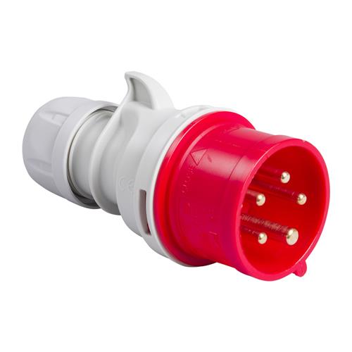 PCE 41.030 Netzstecker CEE 16A - 400V - 5P - IP44 - 6h - rot