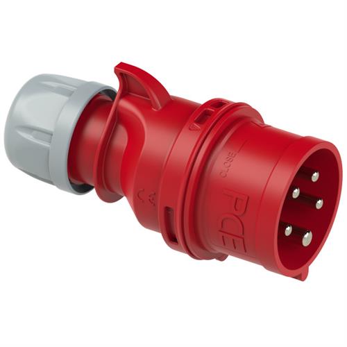 PCE 41.031 Stecker CEE 16A - 400V - 5P - IP44 - 6h - rot mit Phasenwechsel