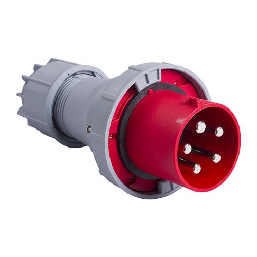 PCE 41.080 Kontaktstecker CEE 125A - 400V - 5P - IP67 - 6h - rot