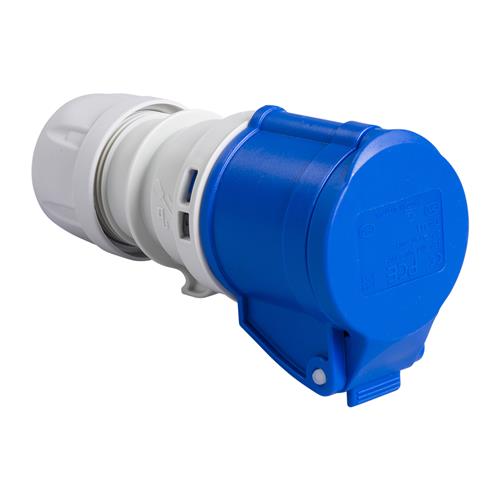 PCE 42.000 Kupplungsstecker CEE 16A - 230V - 3P - IP44 - 6h- blau