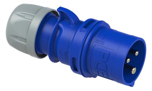 PCE 42.005 Kupplungsstecker CEE 32A - 230V - 3P - IP54 - 6h- blau