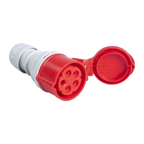 PCE 42.040 Kupplungsstecker CEE 32A - 400V - 5P - IP44 - 6h - rot