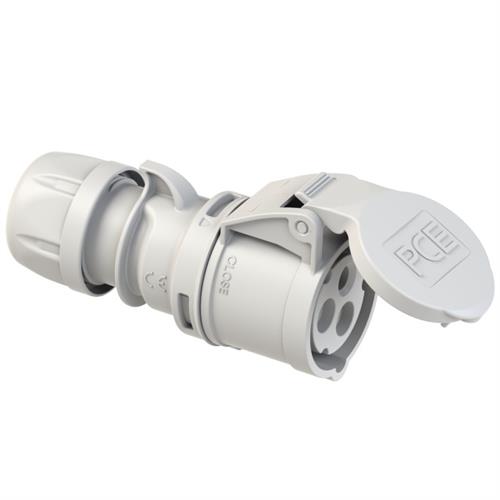 PCE 42.261 Kupplungsstecker CEE 16A - 230V - 3P - IP44 - 1h - weiß