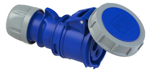 PCE 42.002 Kupplungsstecker CEE 16A - 230V - 3P - IP67 - 6h- blau