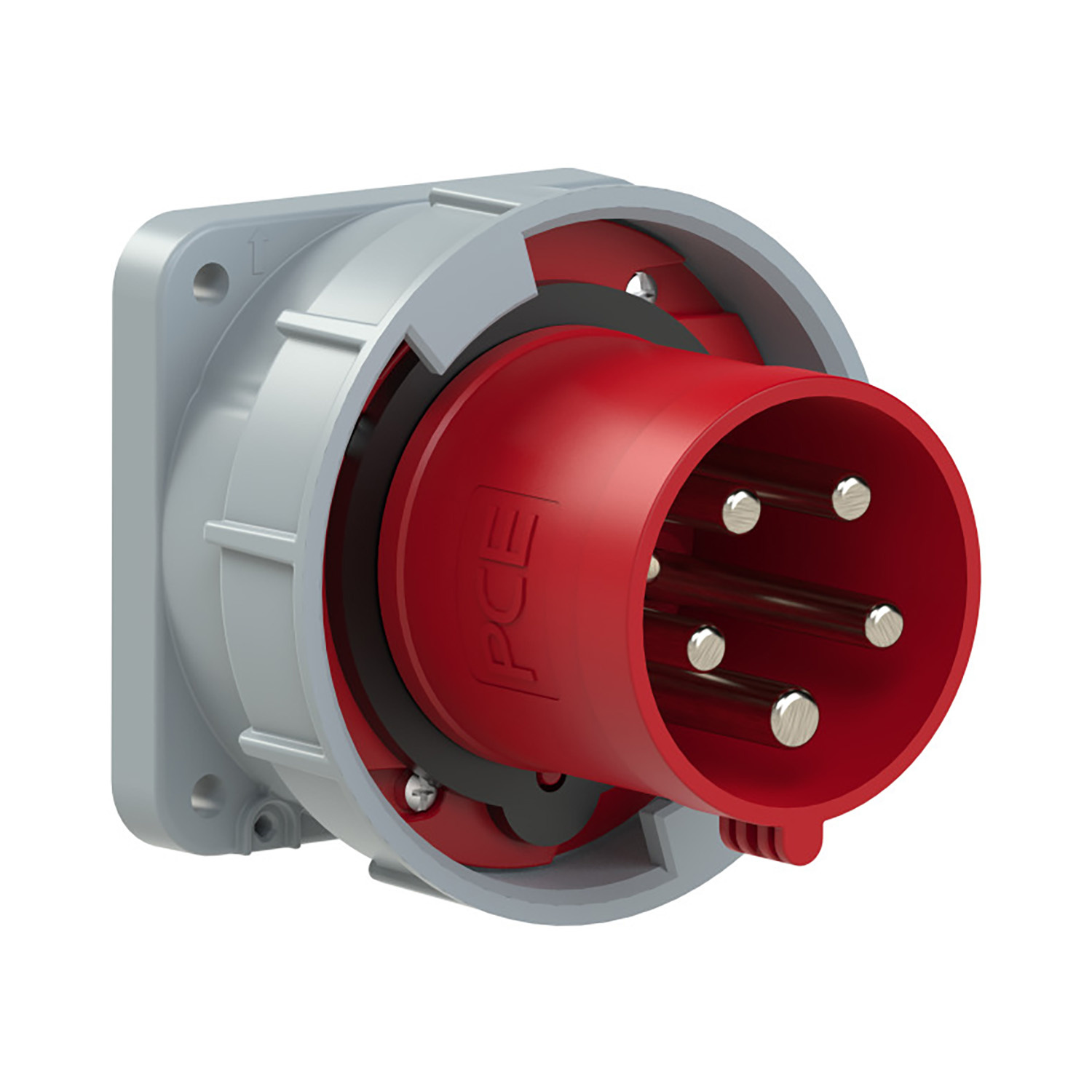 PCE 103588 CEE-Unterputz-Gerätesteckdose gerade 63A 5p 400V 6h rot