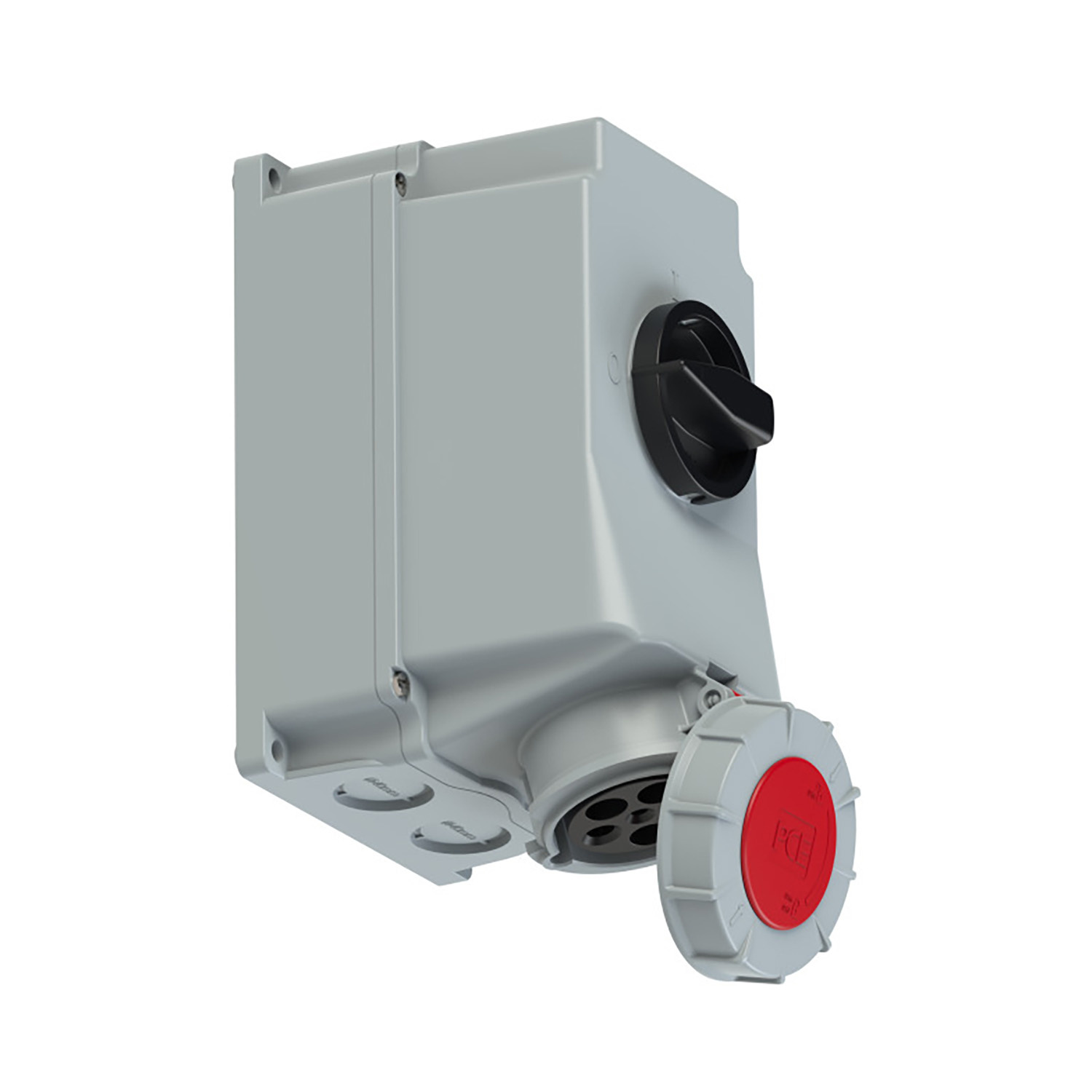 PCE 103828 CEE-Aufbausteckdose ON/OFF 63A 5p 400V 6h rot