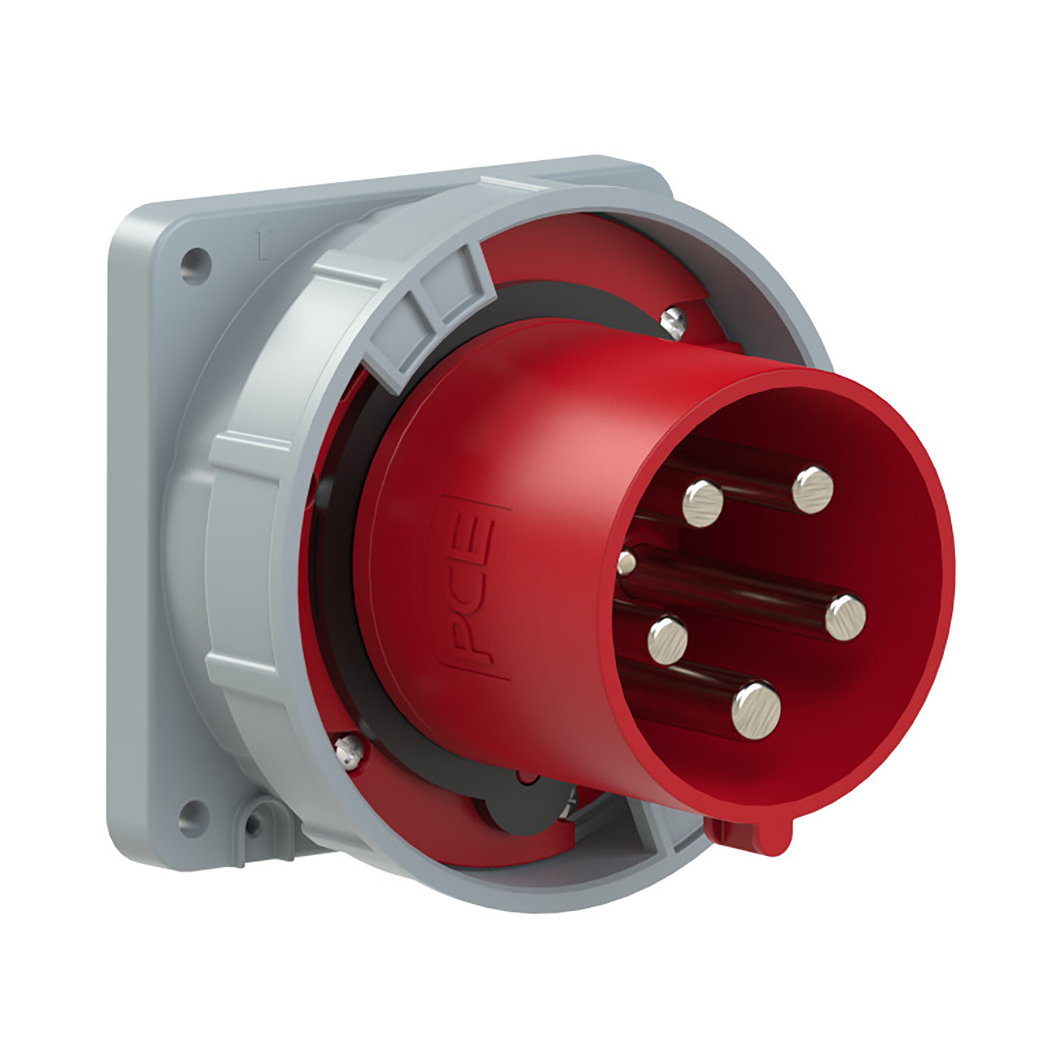 PCE 103612 CEE-Unterputz-Gerätesteckdose gerade 125A 5p 400V 6h rot