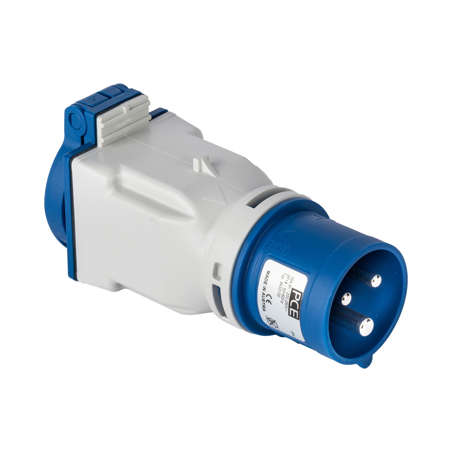PCE 104207 Adapter Reduzierstück 16/3/230 6h blau-SchuKo