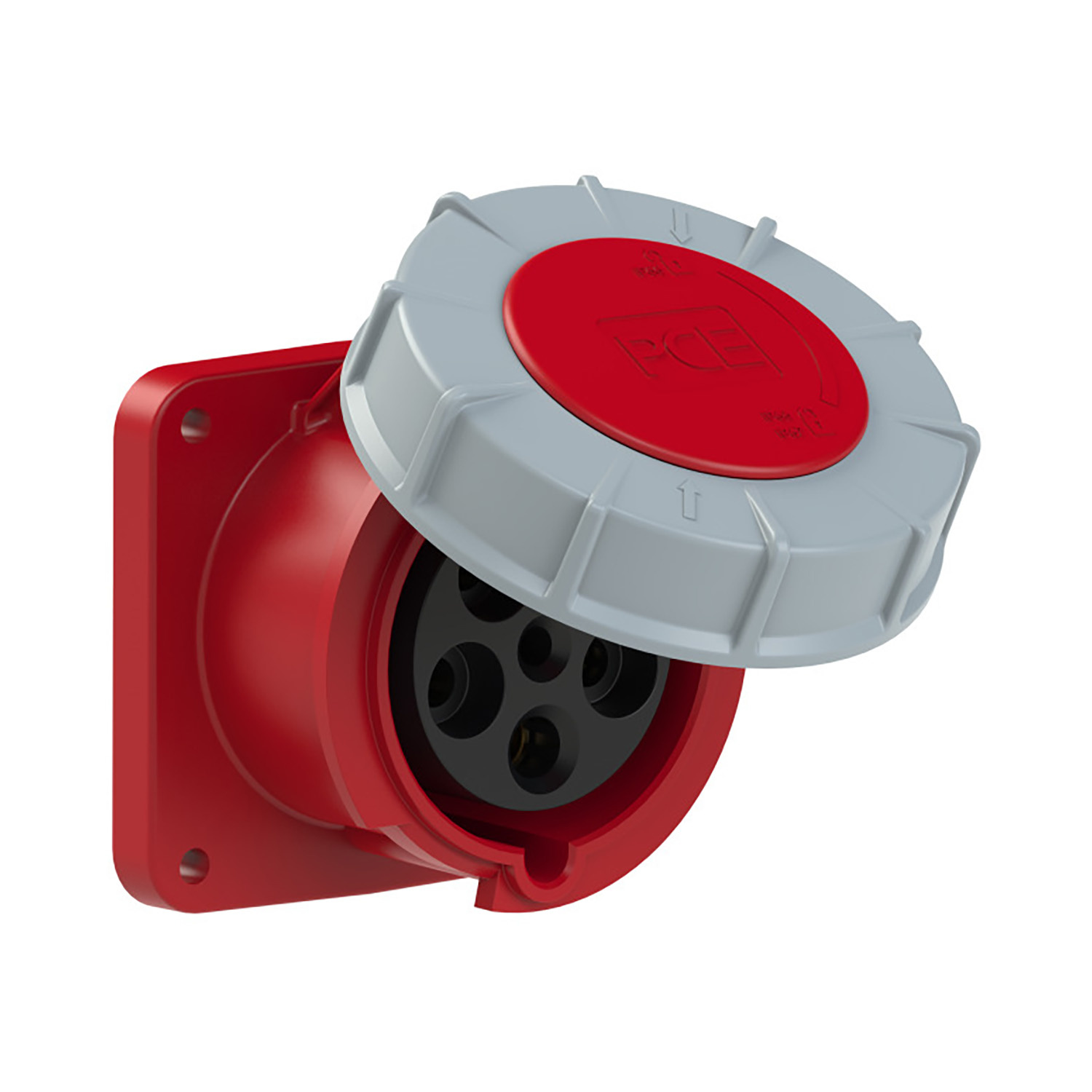 PCE 103075 CEE-Unterputz-Wandsteckdose gerade 63A 5p 400V 6h rot