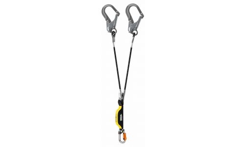 Petzl PE-L012BA00 Absorbica-Y Fallschutzleine mit Falldämpfer 80cm - mit MGO und INT-Haken