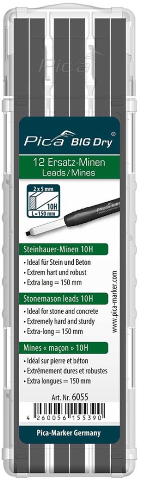 Pica PI6055 6055 BIG Dry Refill Steinbleistift 10H