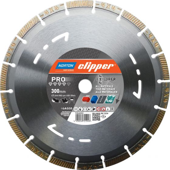 Norton Clipper 70184602019 Pro 4 x 4 Explorer Diamant-Sägeblatt 125 x 22,23 mm