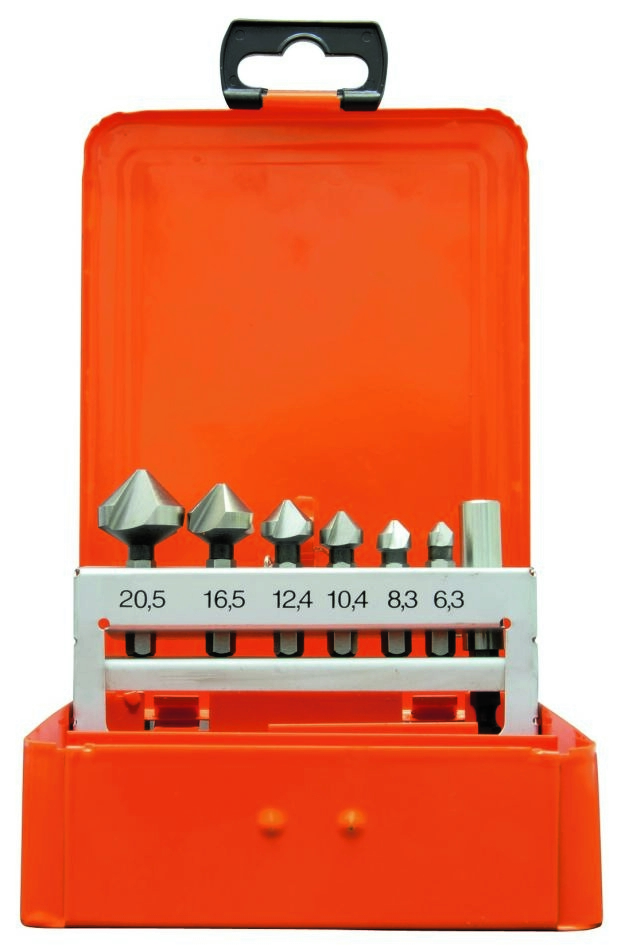 Projahn 35003 Kegelsenker-Satz HSS-G 90° 1/4"6kt Schaft 7tlg
