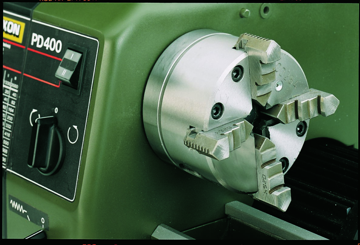 Proxxon 24408 Vierbacken-Drehfutter, zentrisch spannend, für PD 400