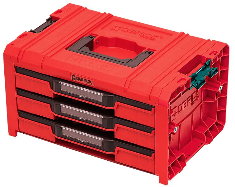 QBrick SKRQPROD3E2CCZEPG001 Pro Toolbox 3 Schubladen 2.0 Expert Red Ultra HD
