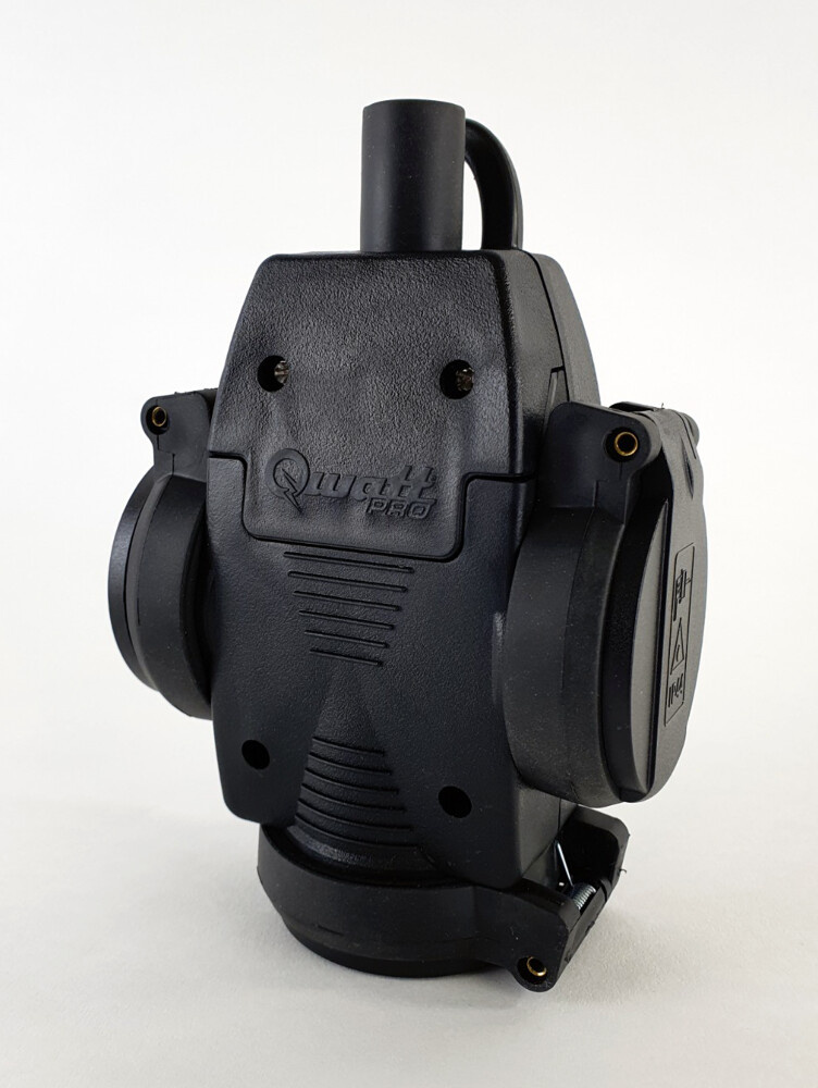 QwattPro 2015007 Hängekupplung Gummi Schuko schwarz IP44