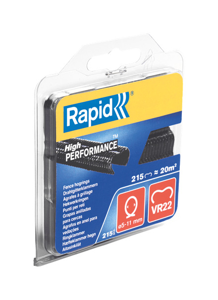 Rapid 40108804 VR22 Zaun-Ringklammern schwarz  215 Stück