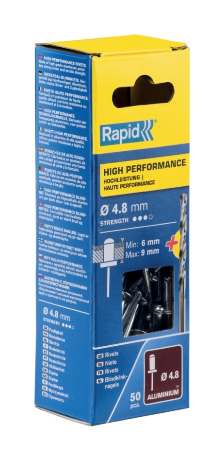 Rapid 5000388 Hochleistungsblindniete Ø4,8 x 12 mm  50 Stück