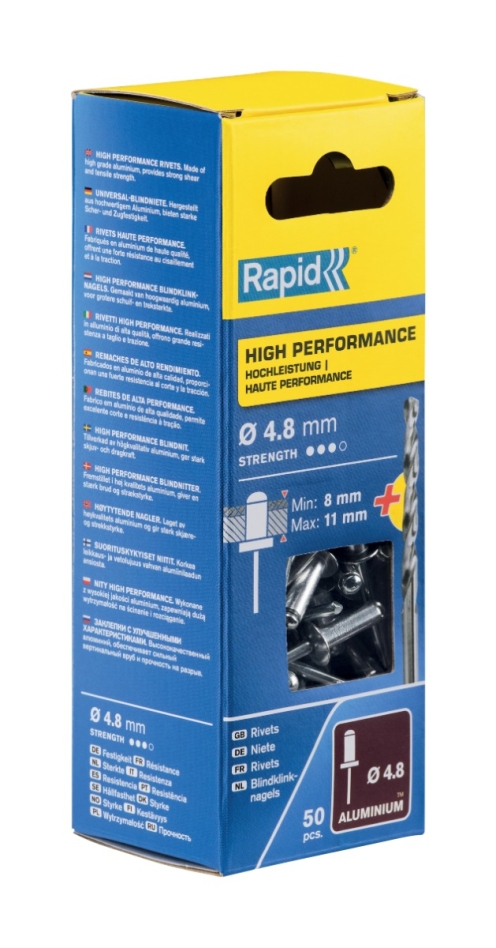 Rapid 5000389 Hochleistungsblindniete Ø4,8 x 14 mm  50 Stück