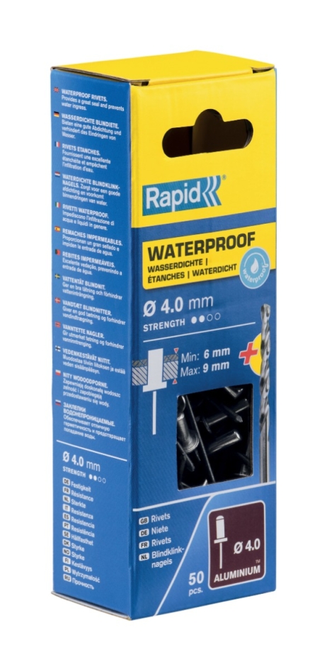 Rapid 5000400 Wasserdichte Blindnieten Ø4,0 x 12 mm  50 Stück