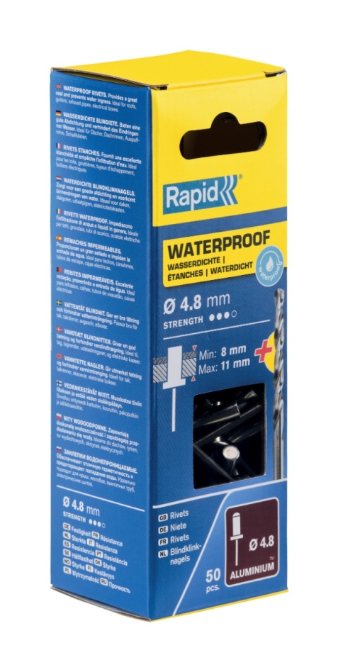Rapid 5000402 Wasserdichte Blindniete Ø4,8 x 14 mm  50 Stück