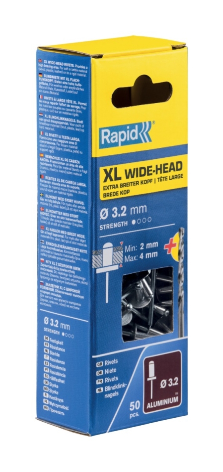Rapid 5000659 XL-Blindniete Ø3,2 x 8 mm  50 Stück