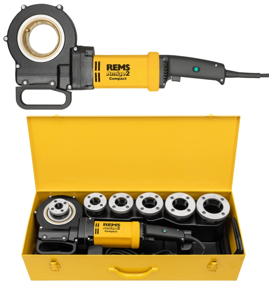 Rems 540024 R220 540024 Amigo 2 Compact Set R 1/2-3/4-1-1 1/4-1 1/2-2 Gewindeschneidkluppe