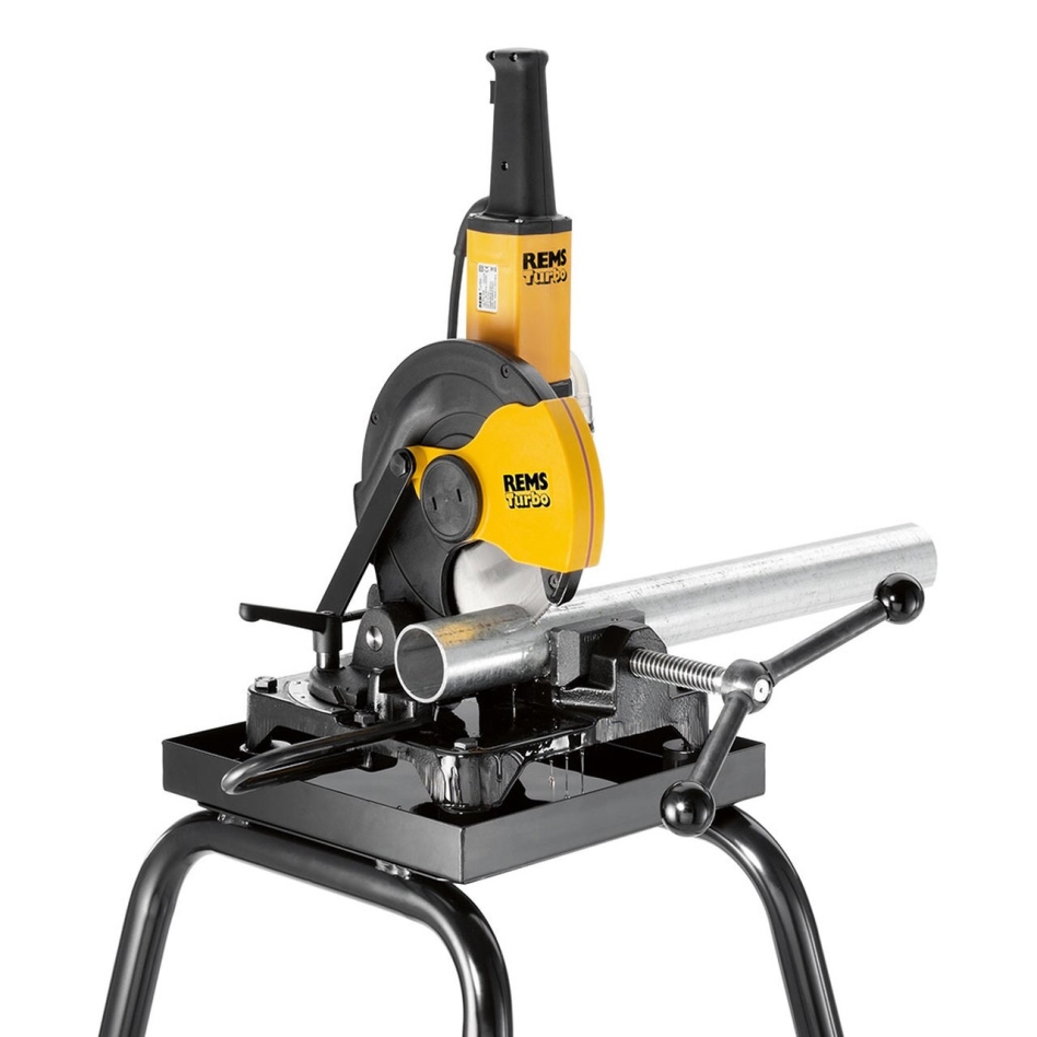 Rems 849X01 R220 849X01 Turbo Cu-INOX Rohrkreissägemaschine + HSS-E Sägeblatt + Untergestell