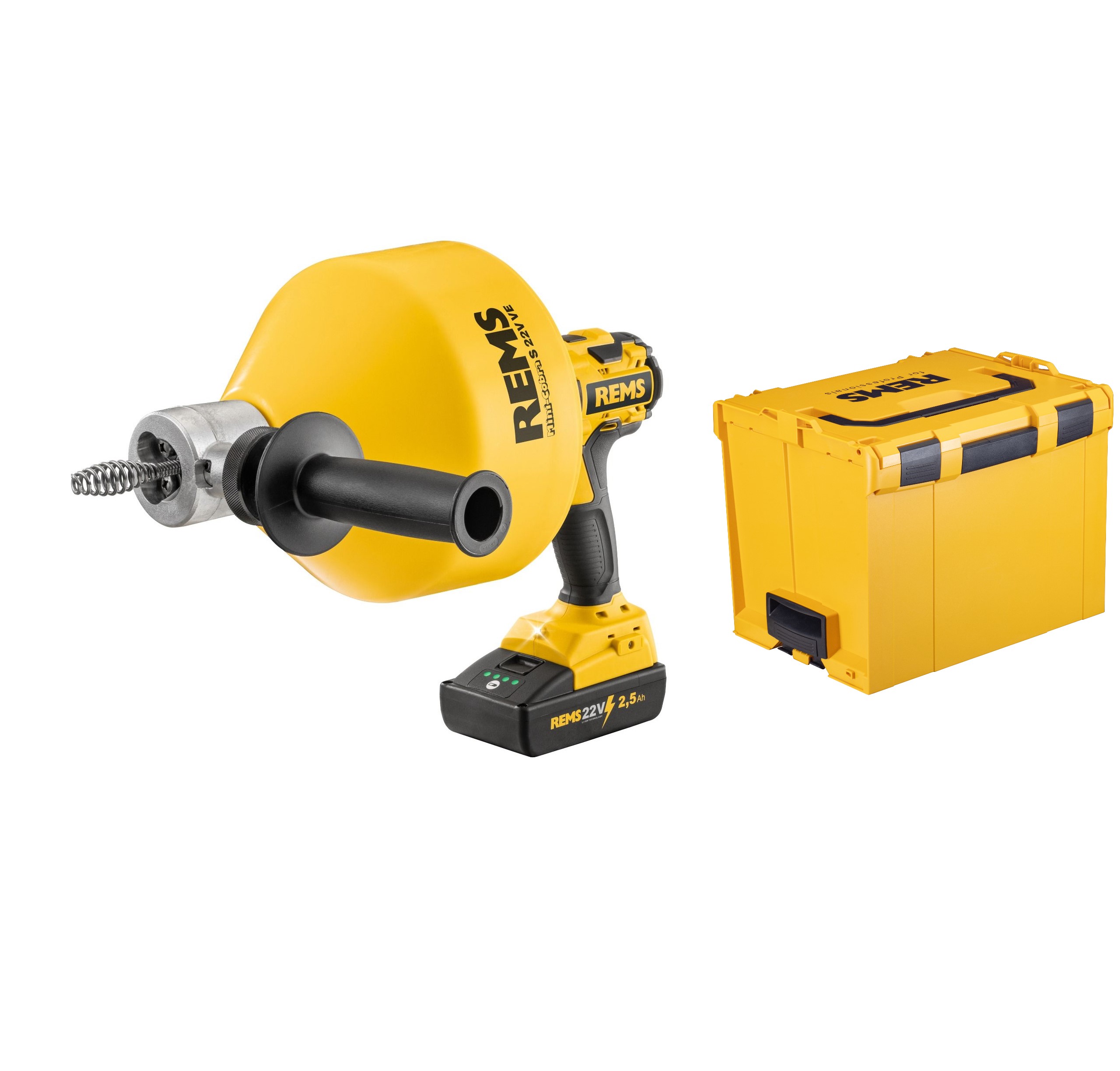 Rems 170027 R220 Mini-Cobra S 22V VE SET Battery Drainer 22V 2.5Ah Li-Ion 20-50 mm im Stahlgehäuse