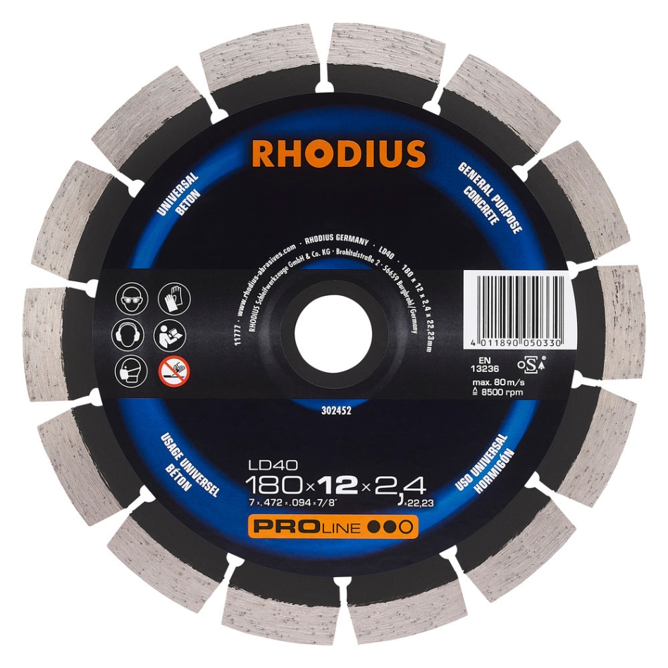 Rhodius 302452 LD40 Diamant Trennscheibe 180mm