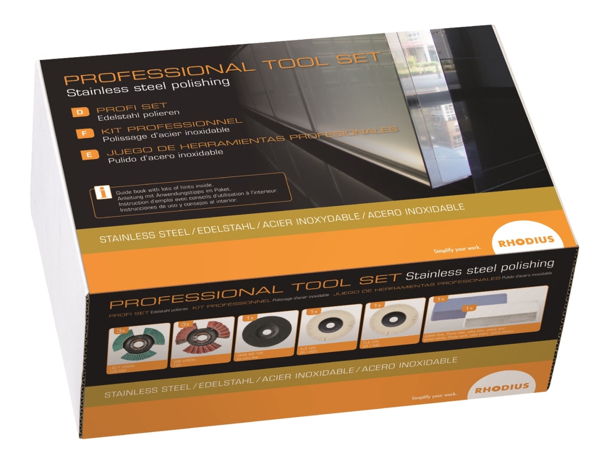 Rhodius 209540 Profi-Set Edelstahl Polieren