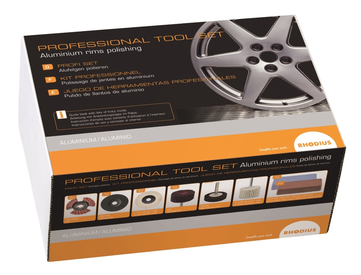 Rhodius 209541 Profi-Set Aluminium-Felgen polieren